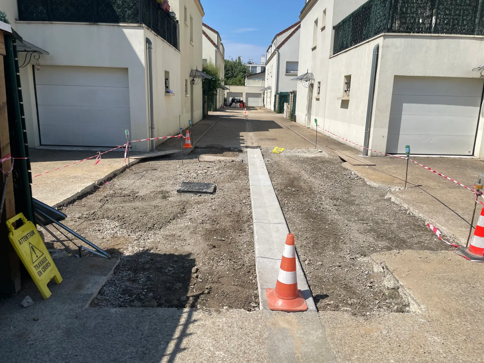 Création d'un accès et viabilisation d'un terrain en Essonne