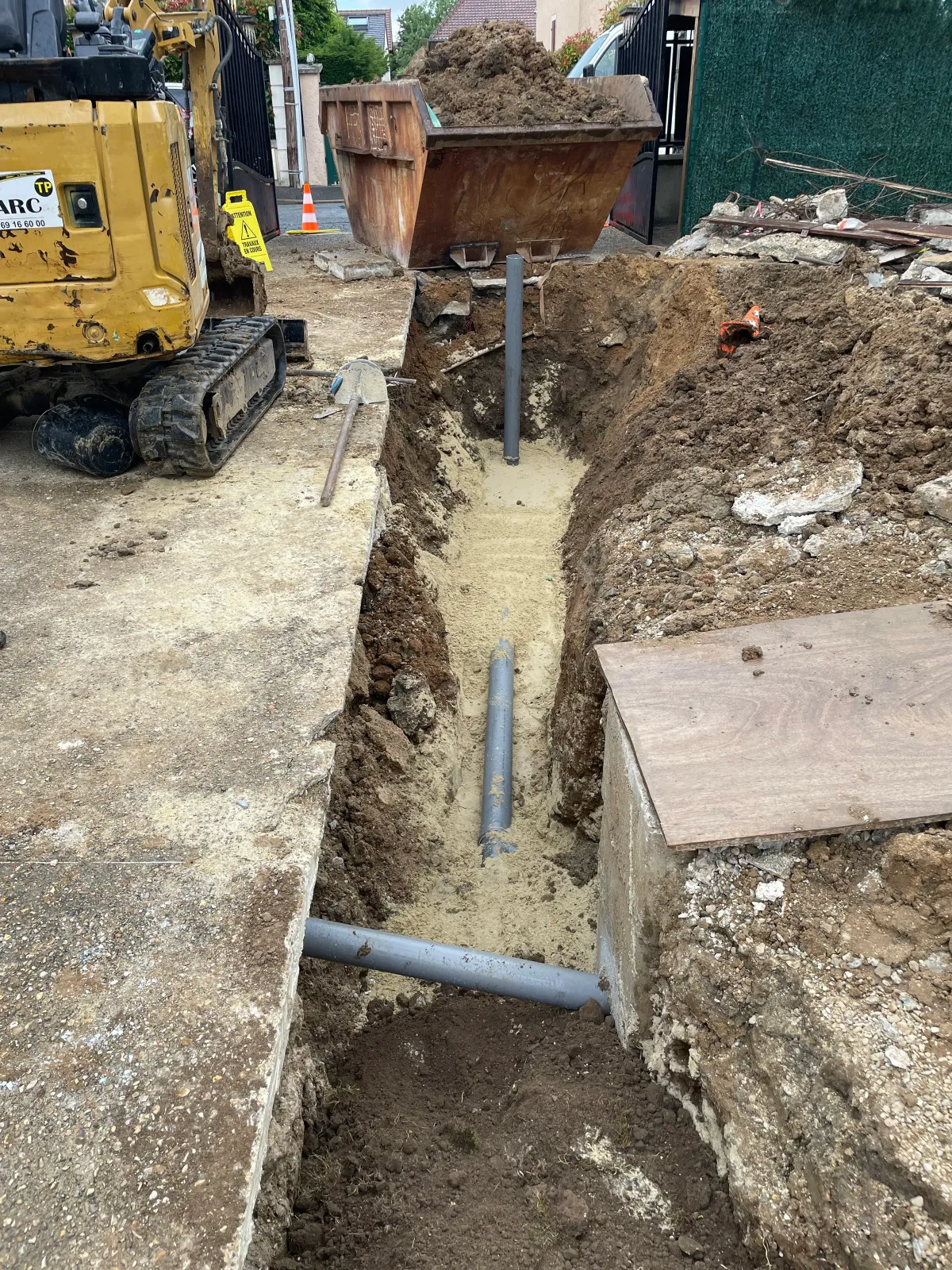 Remplacement d'une installation d'assainissement lors d'une mise aux normes en Essonne