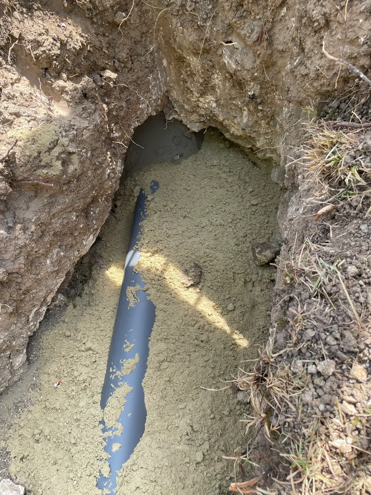 Réseau de drainage et d'évacuation en tranchée en Essonne